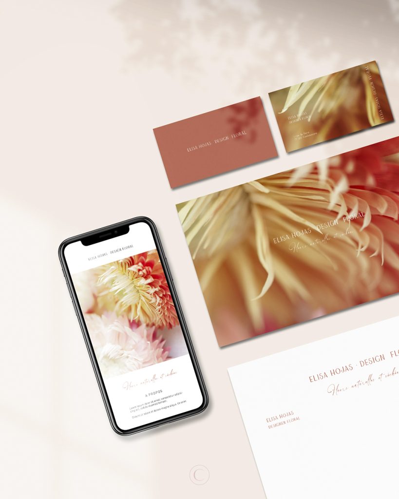 design graphique et communication. Des visuels pour une identité de marque de designer floral conçu pour le design graphique et la communication de la marque