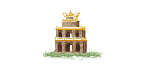 Illustration architectural de Hanoi au Vietnam pour la refonte d'une carte touristique